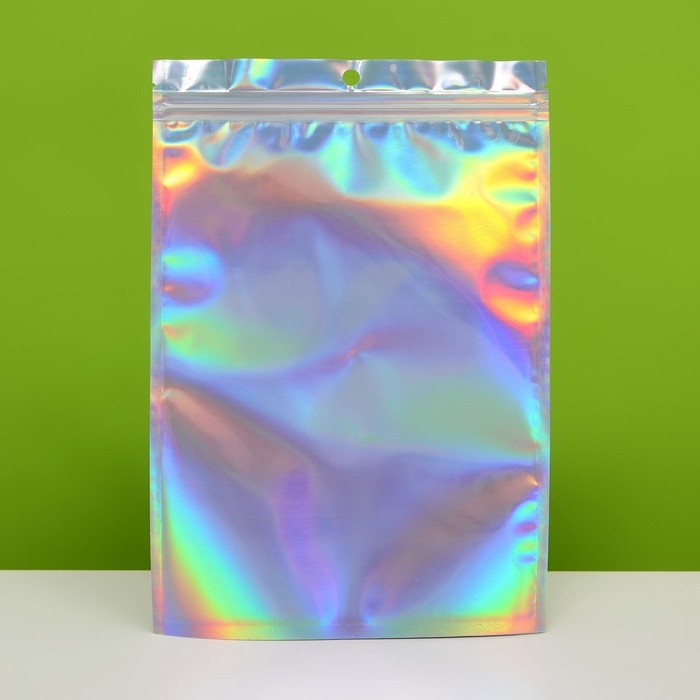 Пакет Zip-lock ПЭТ, иридисцентный, со спл. окном, плоский, еврослот 18 х 26 см набор 20шт