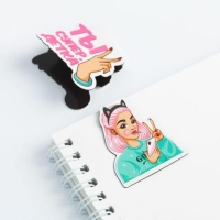 Канцелярский набор &laquo;С 8 Марта детка&raquo;: магнитные закладки 2 шт и ручка