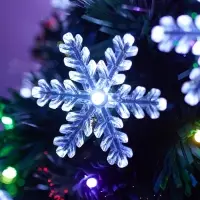 Ёлка фиброоптическая &laquo;Снежинки&raquo; 60 см, d нижнего яруса 35 см, 55 веток, мигание