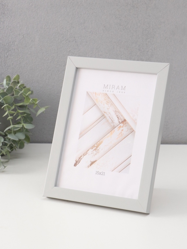 Фоторамка пластик "МИРАМ" 15х21 св. серый