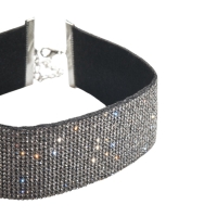 Чокер &laquo;Грация искры&raquo; широкий, цвет черно-серебряный, L=31 см