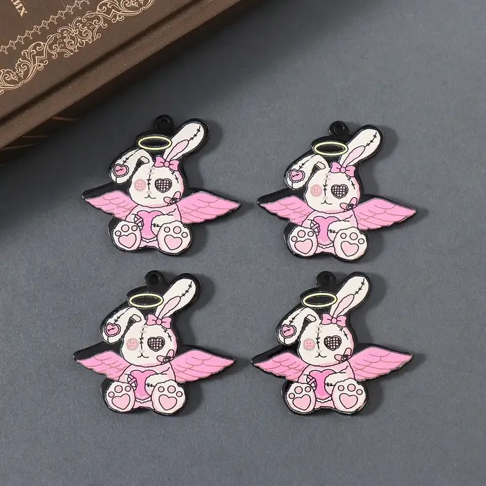 Декор для творчества акрил двусторонний "Зомби-зайка" 3,6х4,2х0,2 см