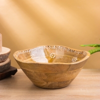 Салатник "Пряник" дерево манго 23х23х10,5 см