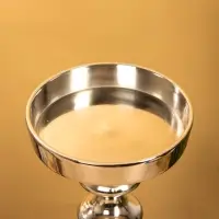 Подсвечник "Кубок" 13х13х43 см, алюминий, цв. серебро