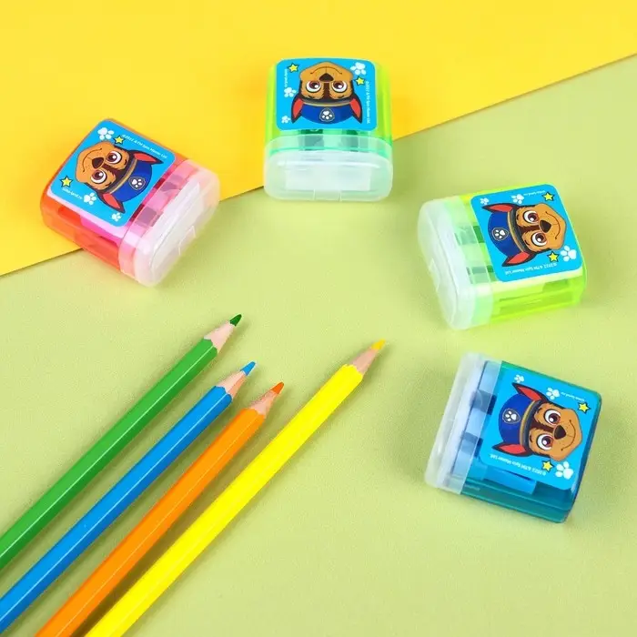 Точилка пластиковая с контейнером, двойная, МИКС, Щенячий патруль