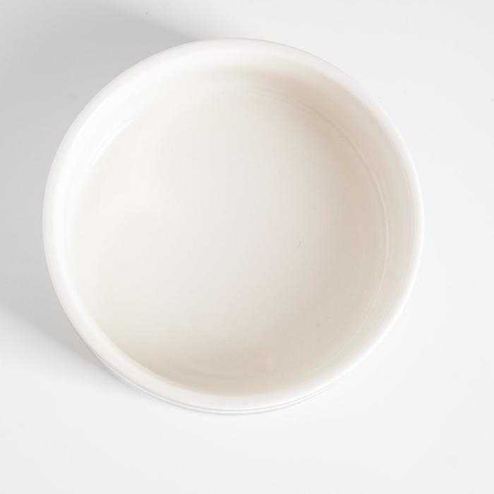 Миска керамическая "Полоски" 200 мл,  10,5 х 4 см, синяя