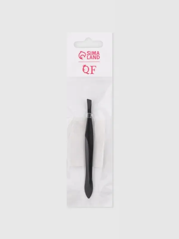 Пинцет скошенный, узкий, 8.5 см, чёрный