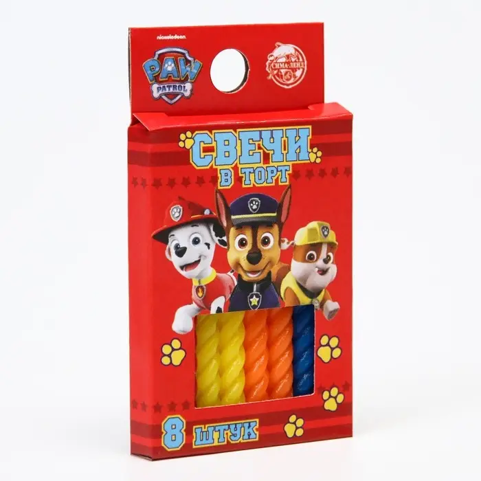 Набор свечей для торта &laquo;С Днем Рождения&raquo;, 8 штук, Щенячий Патруль