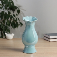 Керамическая ваза для цветов, сухоцветов &laquo;Филикс&raquo;, настольная, d отв.- 6 см, 22.5&times;9 см, голубой
