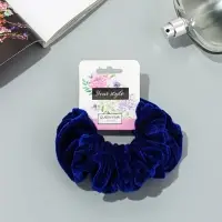 Резинка для волос &laquo;Орбита&raquo;, джемма бархат, 10 см, синяя