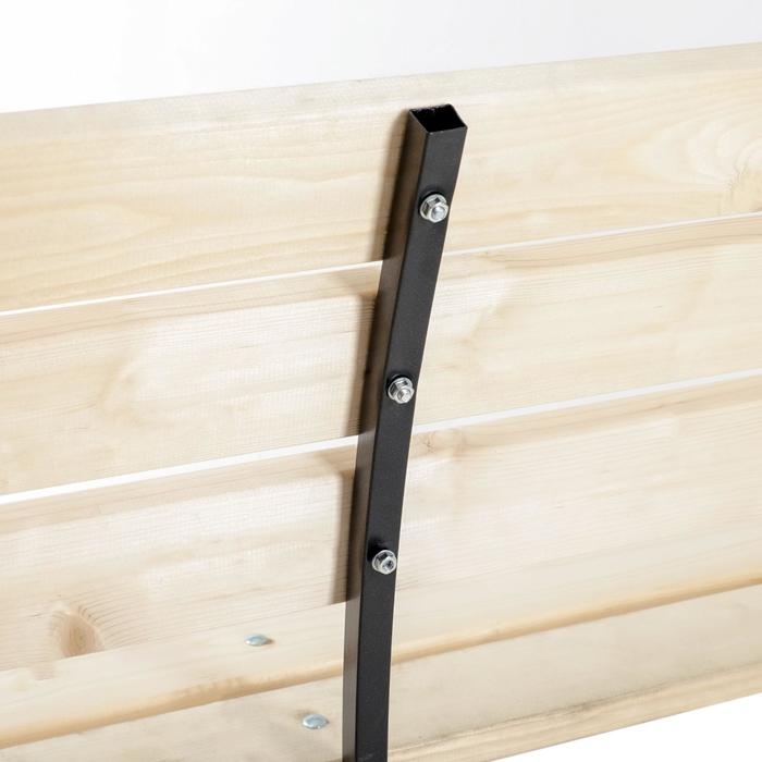 Уличная скамейка из сосны со спинкой Уличная скамейка из сосны со спинкой "LAKSI", дерево, металл, 36х180х82см, нагрузка 200кг