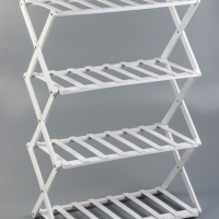 Подставка для цветов Greengo, 4 полки, 50 &times; 25 &times; 68 см, напольная, бамбук, белая