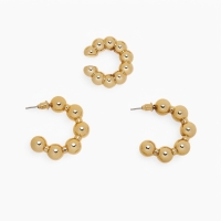 Набор серьги и каффы 3 шт &laquo;Бублики&raquo; дутые, цвет золото