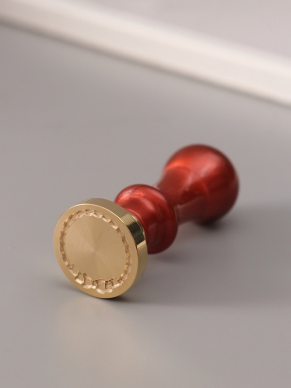 Печать для сургуча с пластиковой ручкой Печать для сургуча с пластиковой ручкой "Рамка круглая плетёнка с бантиком" 6,3х2,5х2,5 см