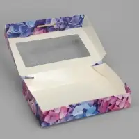 Кондитерская упаковка, коробка с ламинацией &laquo;Гортензия&raquo;, 20 х 12 х 4 см