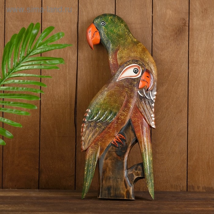 Панно "Попугайчики" дерево 20х2х50 см