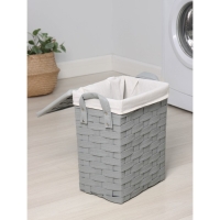Корзина для белья Доляна &laquo;Плетение&raquo;, 37&times;24&times;42 см, цвет серый