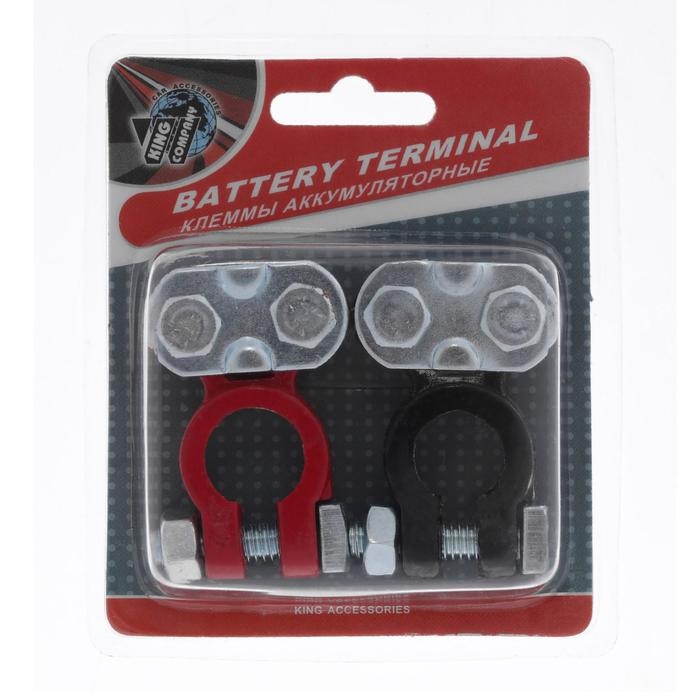 Клеммы АКБ Nova Bright, в блистере, чёрные/красные, набор 2 шт