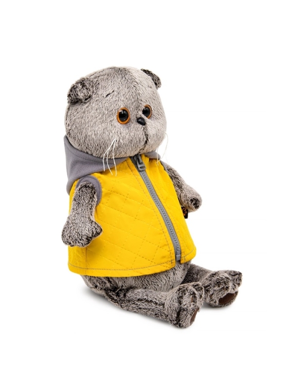 Мягкая игрушка &laquo;Басик&raquo; в желтой жилетке с серым капюшоном, 22 см