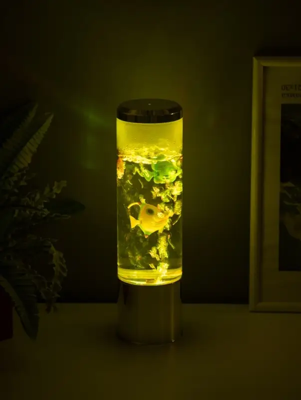 Светильник "Аквариум с рыбками" LED RGB 4,5Вт USB серебро 8,7х8,7х27 см