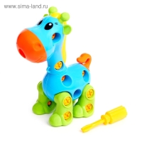 Конструктор винтовой &laquo;Жираф&raquo;, 16 деталей, цвета МИКС