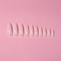 Типсы для наращивания ногтей, 100 шт, форма стиллет, короткая контактная зона, в контейнере, цвет молочный