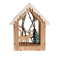 Новогодний декор с подсветкой «Домик с оленем» 18×5.5×22.5 см Новогодний декор с подсветкой «Домик с оленем» 18×5.5×22.5 см