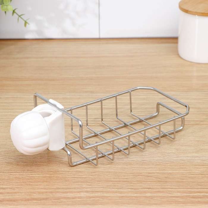 Подставка для губок на кран, 17&times;10&times;3,5 см, цвет хром