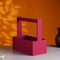 Кашпо деревянное "Эллада большая, сетка", с ручкой,  25&times;12,5&times;10(25) см Бордо