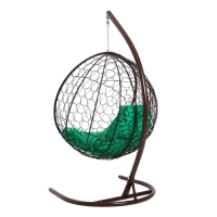 Подвесное кресло КОКОН «Круглое» зелёная подушка, черная стойка Подвесное кресло КОКОН «Круглое» зелёная подушка, черная стойка