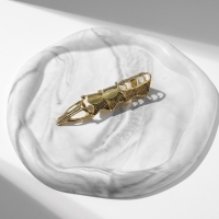 Кольцо &laquo;Япония&raquo; коготь с сердечками, цвет чернёная медь, безразмерное