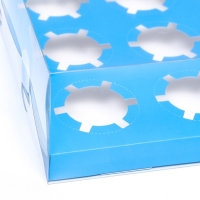 Коробка для 12 капкейков, голубой, 34.7 &times; 26.3 &times; 10 см