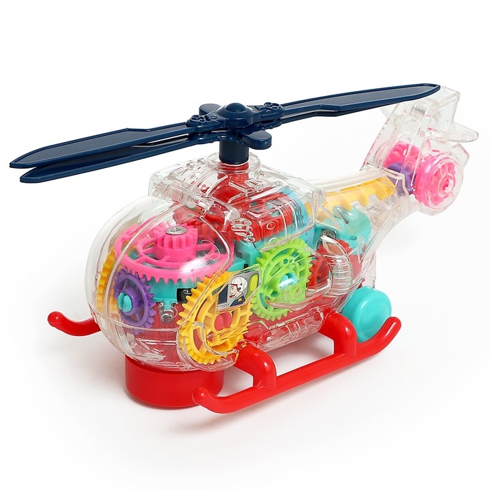 Вертолет &laquo;Шестерёнки&raquo;, свет и звук, работает от батареек