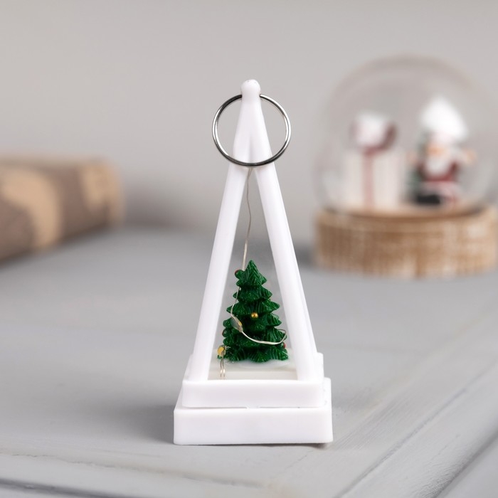 Светодиодная фигура-брелок Светодиодная фигура-брелок "Ёлочка", 4x4x9.5 см, LR1130x3 (в комплекте), свечение тёплое белое