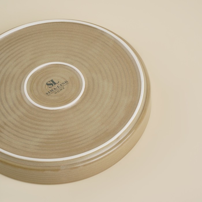 Тарелка обеденная фарфоровая SL Home &laquo;Песчаный бриз&raquo;, d=21 см, цвет бежевый