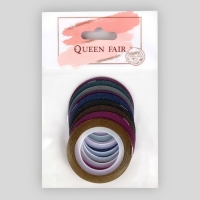 Ленты клеевые для декора ногтей &laquo;Блёстки&raquo;, 10 шт, 1 мм, 10 м, цвет МИКС