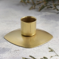 Подсвечник "Квадрат" металл на одну свечу, 7х3 см, золотой
