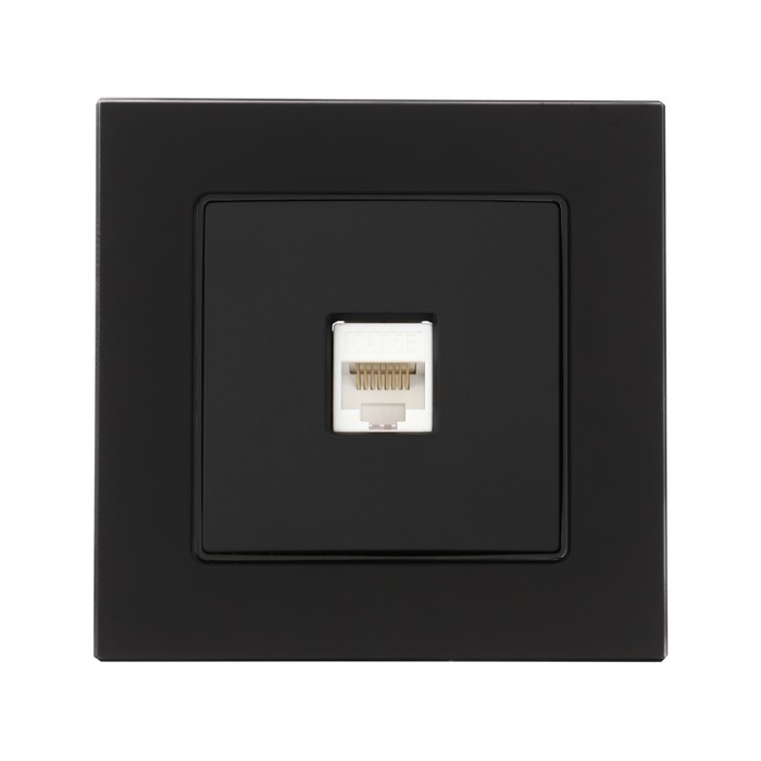 Розетка компьютерная одноместная TOT Matte Glass, скрытая, стекло, черная Розетка компьютерная одноместная TOT Matte Glass, скрытая, стекло, черная