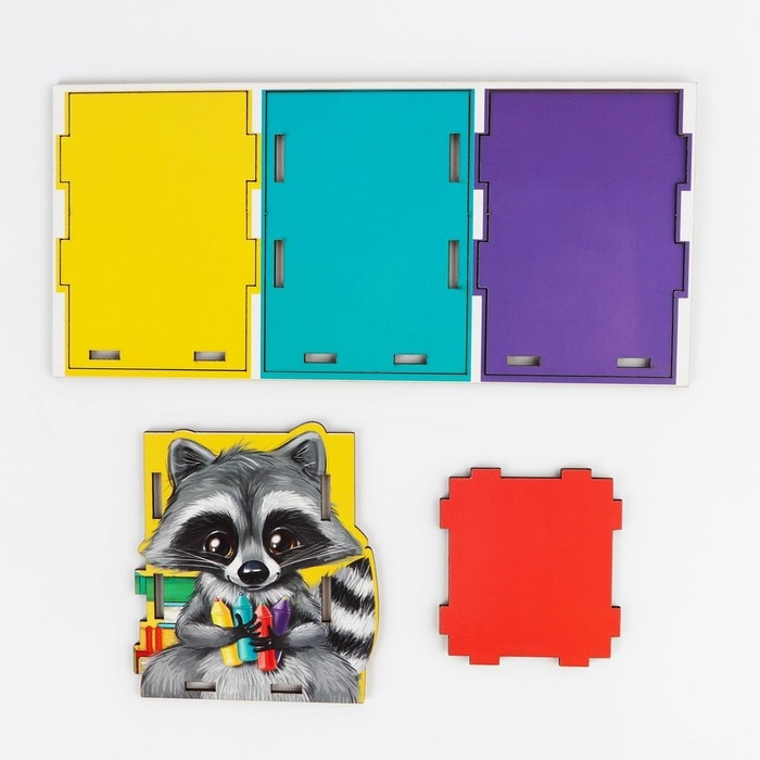 Органайзер для канцелярии &laquo;Милый енотик&raquo;, размер в собранном виде 7.5 х 6.5 х 9.4 см