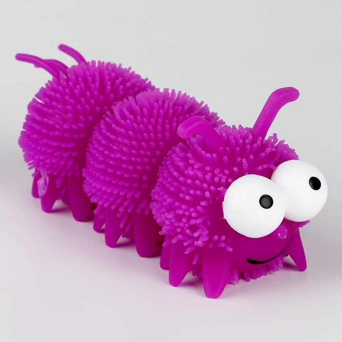 Мяч детский резиновый ёжка световой &laquo;Гусеница&raquo;, цвета МИКС , в шоубоксе