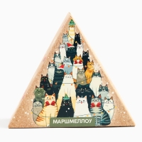 Новый год! Маршмеллоу в виде колпочка &laquo;Котики&raquo;, со вкусом малины, 38 г