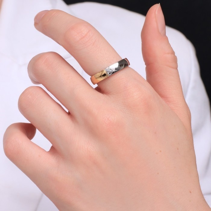 Кольцо XUPING нежность, цвет серебряно-золотой, размер 18 Кольцо XUPING нежность, цвет серебряно-золотой, размер 18