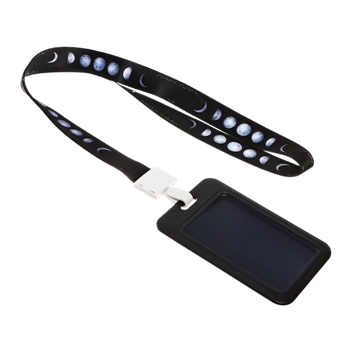 Бейдж вертикальный "Луна", внешний размер - 11 х 7 см., внутренний размер - 8,2 х 5,2 см, лента 42 см