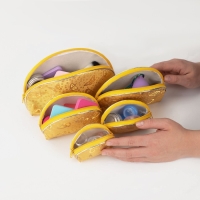 Набор косметичек 5 в 1 на молнии, цвет золотой Набор косметичек 5 в 1 на молнии, цвет золотой