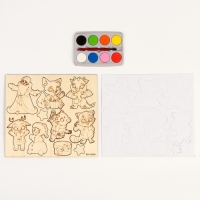 Новогодняя роспись по дереву. Магнитный набор &laquo;Новый год! Лесные зверята&raquo;