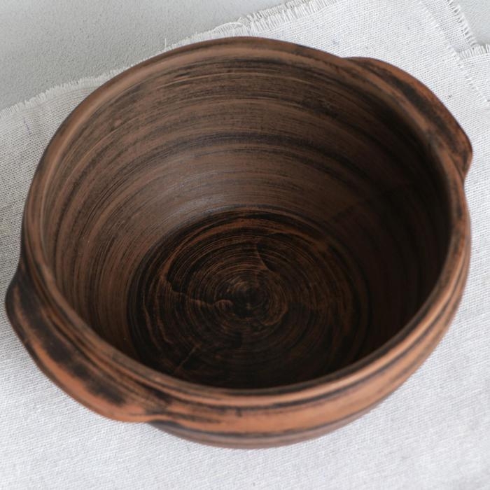 Бульонница &laquo;Борщ&raquo;, гладкая, красная глина, 0,6 л