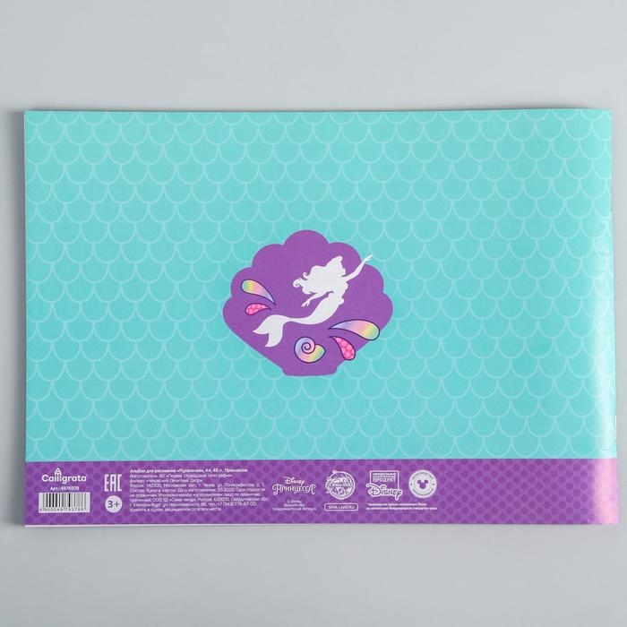 Альбом для рисования А4, 40 листов 100 г/м&sup2;, на скрепке, Принцессы