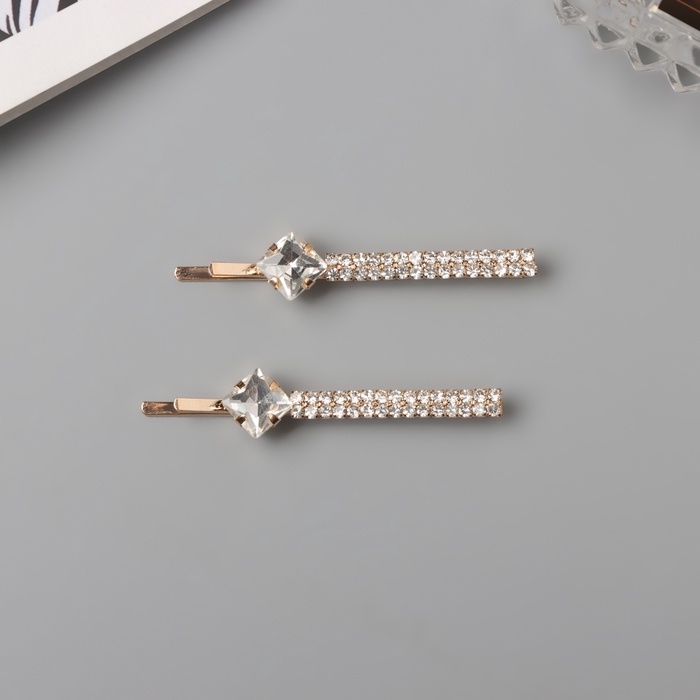 Невидимка для волос &laquo;Дилис&raquo; (набор 2 шт) грация, 5,5 см, золото