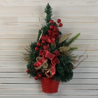 Ёлка декор настенная "Цветочная" 40х23 см Ёлка декор настенная "Цветочная" 40х23 см