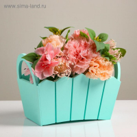 Кашпо деревянное 25,5×16,5×17,5 см "Мария", ручки боковые, МДФ, мята Кашпо деревянное 25,5×16,5×17,5 см "Мария", ручки боковые, МДФ, мята